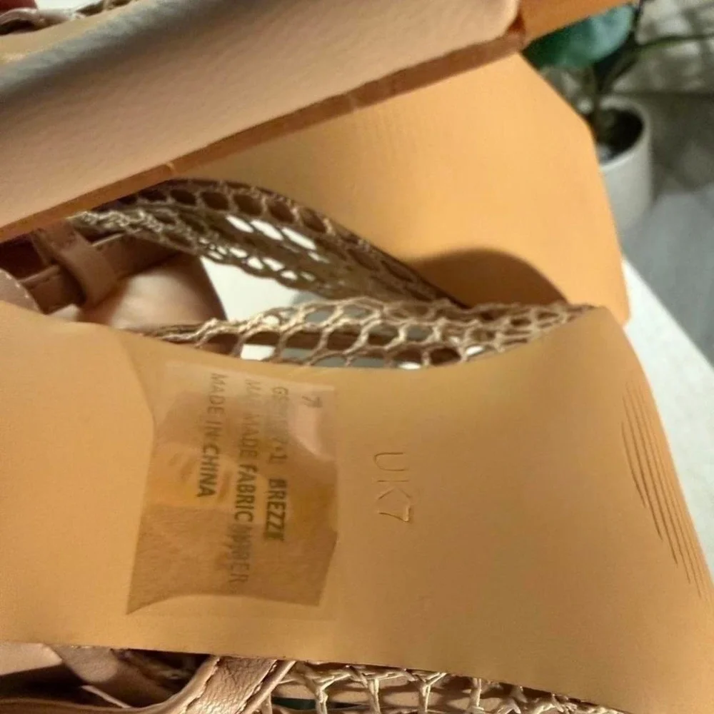 Ego mesh heels new open toe beige going out neutral sexy‎ natural peep 4